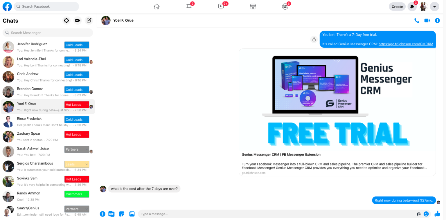Genius Messenger CRM Full Demo, Pricing And Review