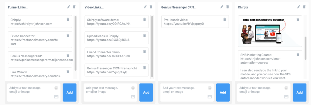 Genius Messenger CRM Canned Responses