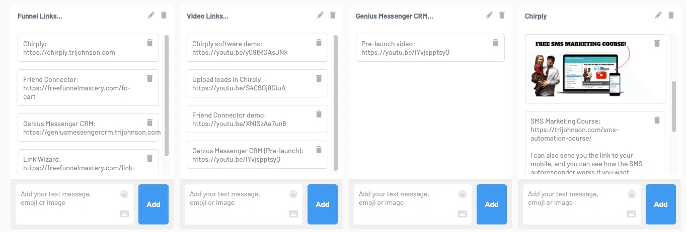 Global Templates Genius Messenger CRM Canned Responses