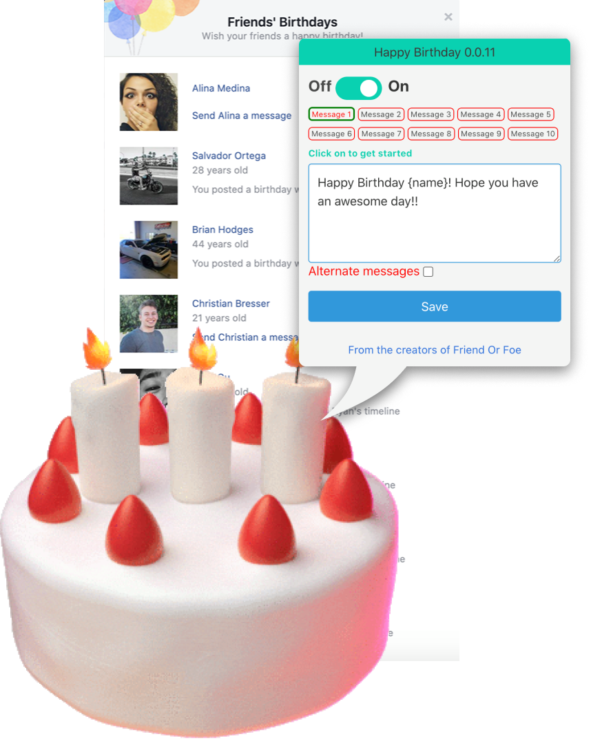 Happy Birthday Chrome Extension